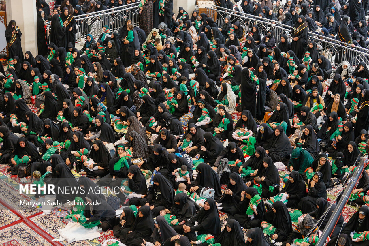مراسم «شیرخوارگان حسینی» در حرم شاهچراغ (ع)