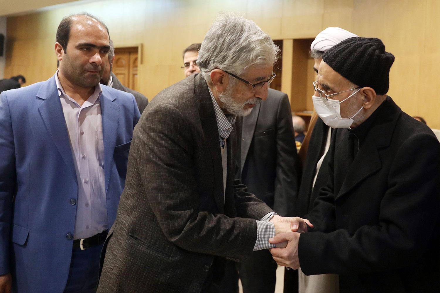 حضور قالیباف در مراسم ختم پدر سیدمصطفی آقامیرسلیم