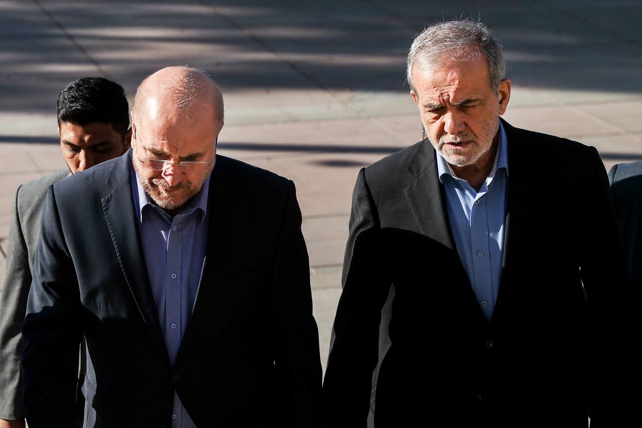 تصاویر همراهی قالیباف با پزشکیان در بدو ورود به مجلس