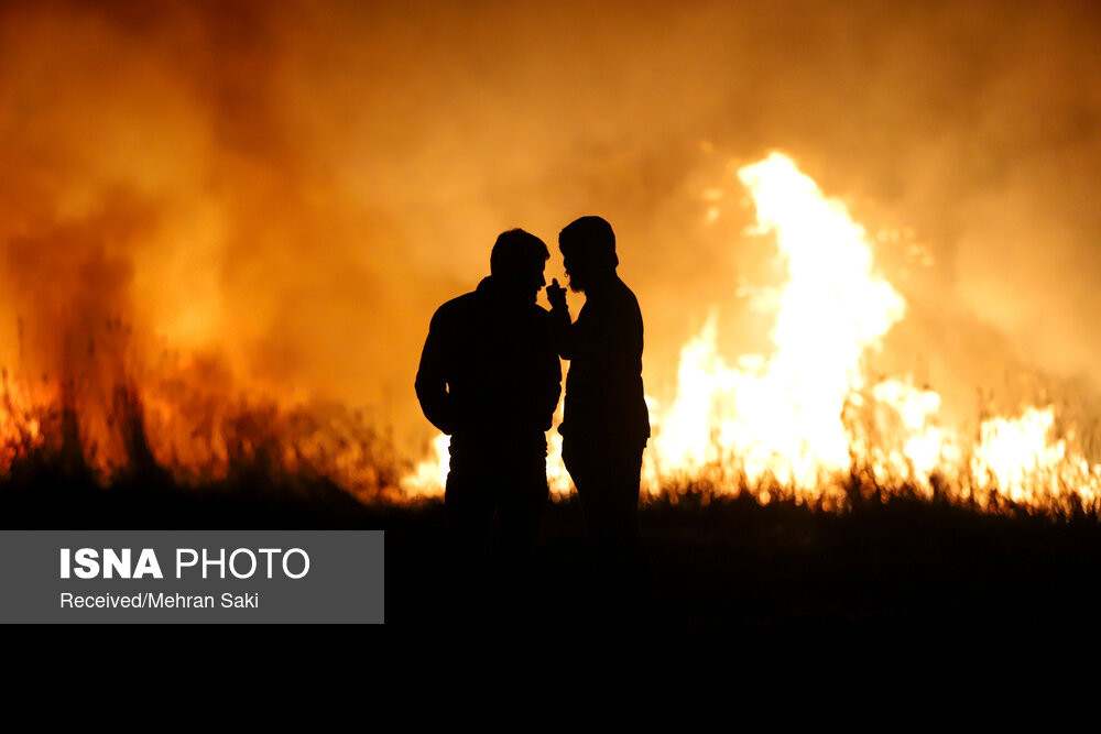 آتش‌سوزی در تالاب میقان اراک