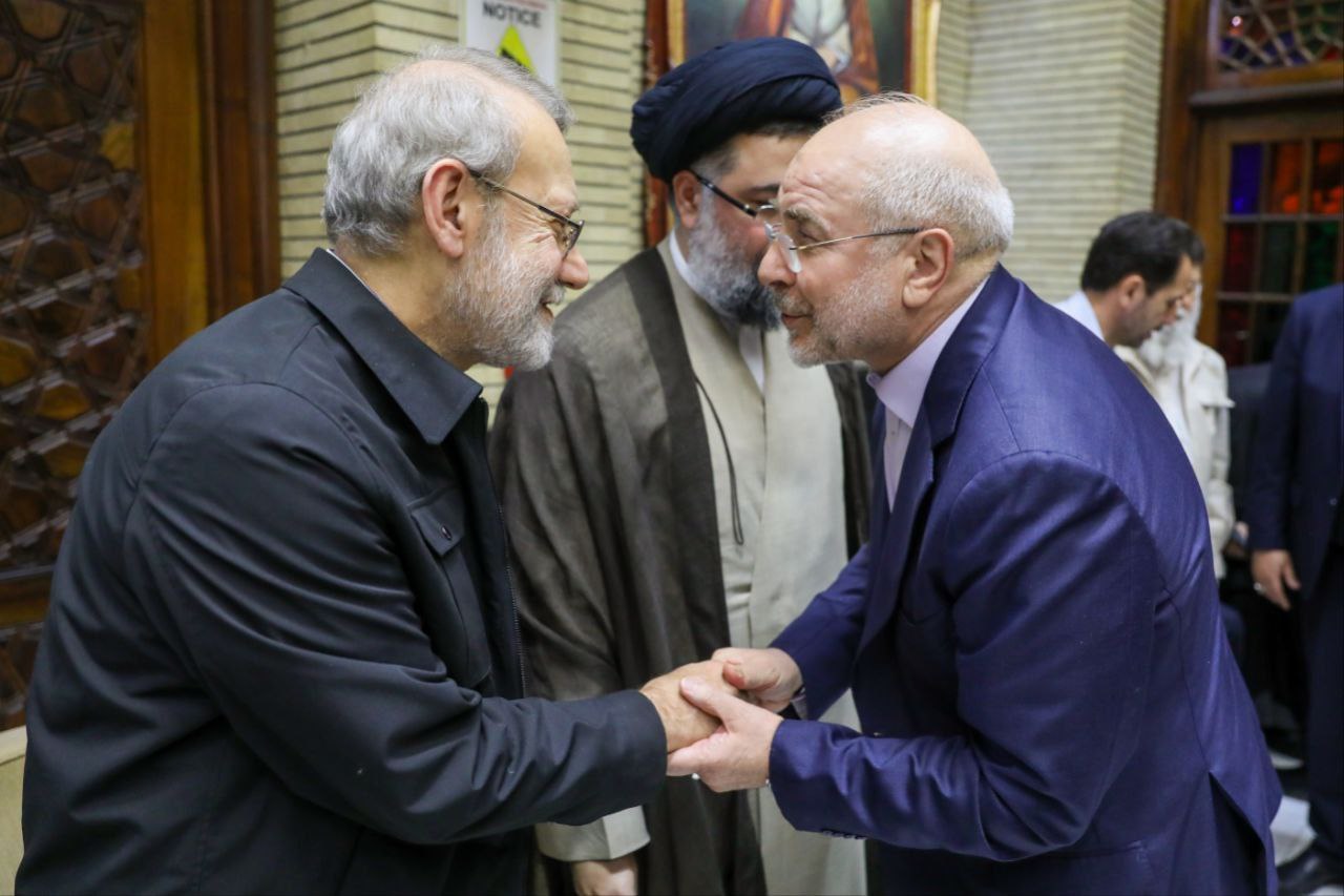 قالیباف در مراسم ترحیم والده غلامعلی حداد عادل