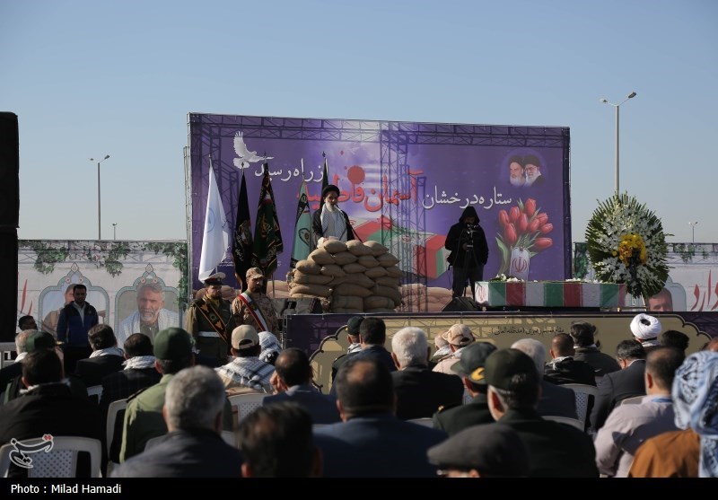 مراسم تشییع پیکر شهید گمنام در فرودگاه اهواز