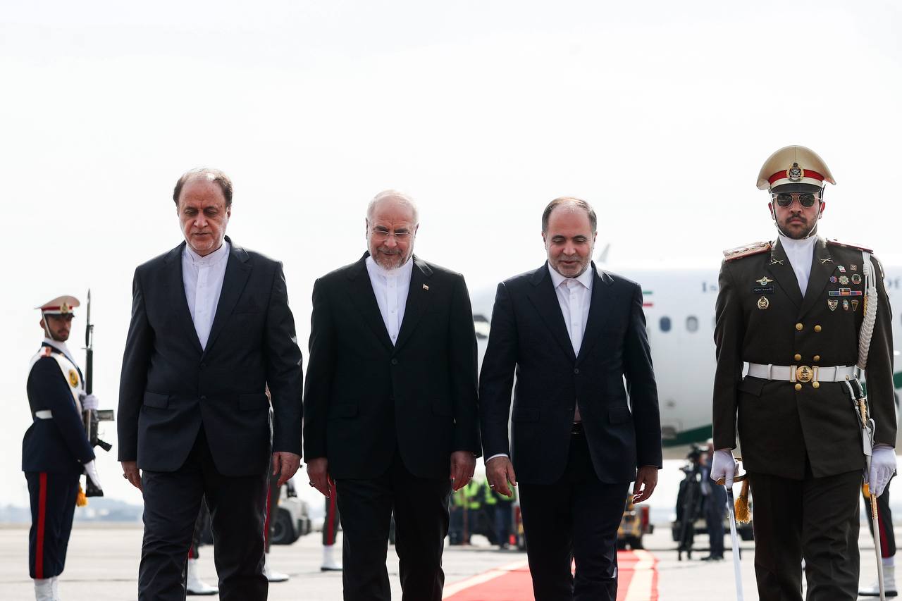 استقبال رسمی از قالیباف در بازگشت از کشور آذربایجان