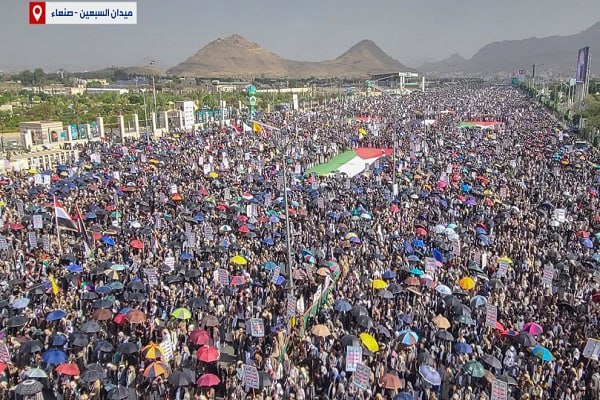 طوفان بشری یمنی‌ها در حمایت از غزه