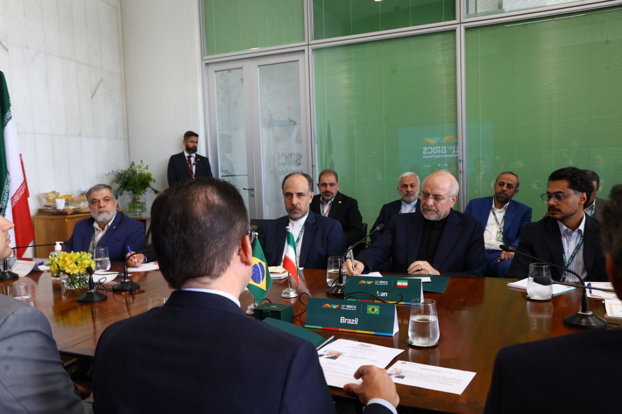 دیدار محمدباقر قالیباف با رئیس مجلس نمایندگان برزیل