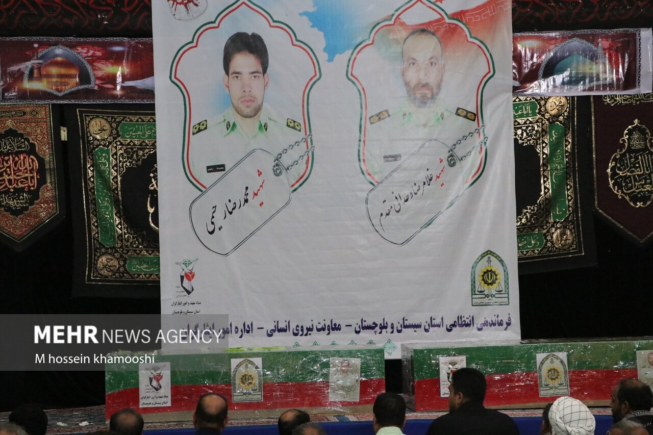 مراسم تشییع شهدای حادثه تروریستی دامن در شهر زابل