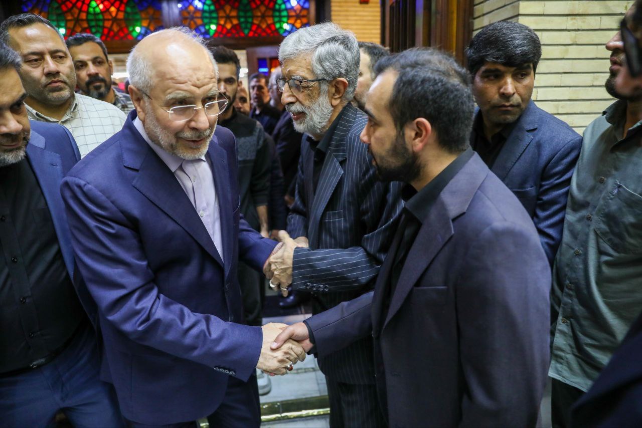 قالیباف در مراسم ترحیم والده غلامعلی حداد عادل