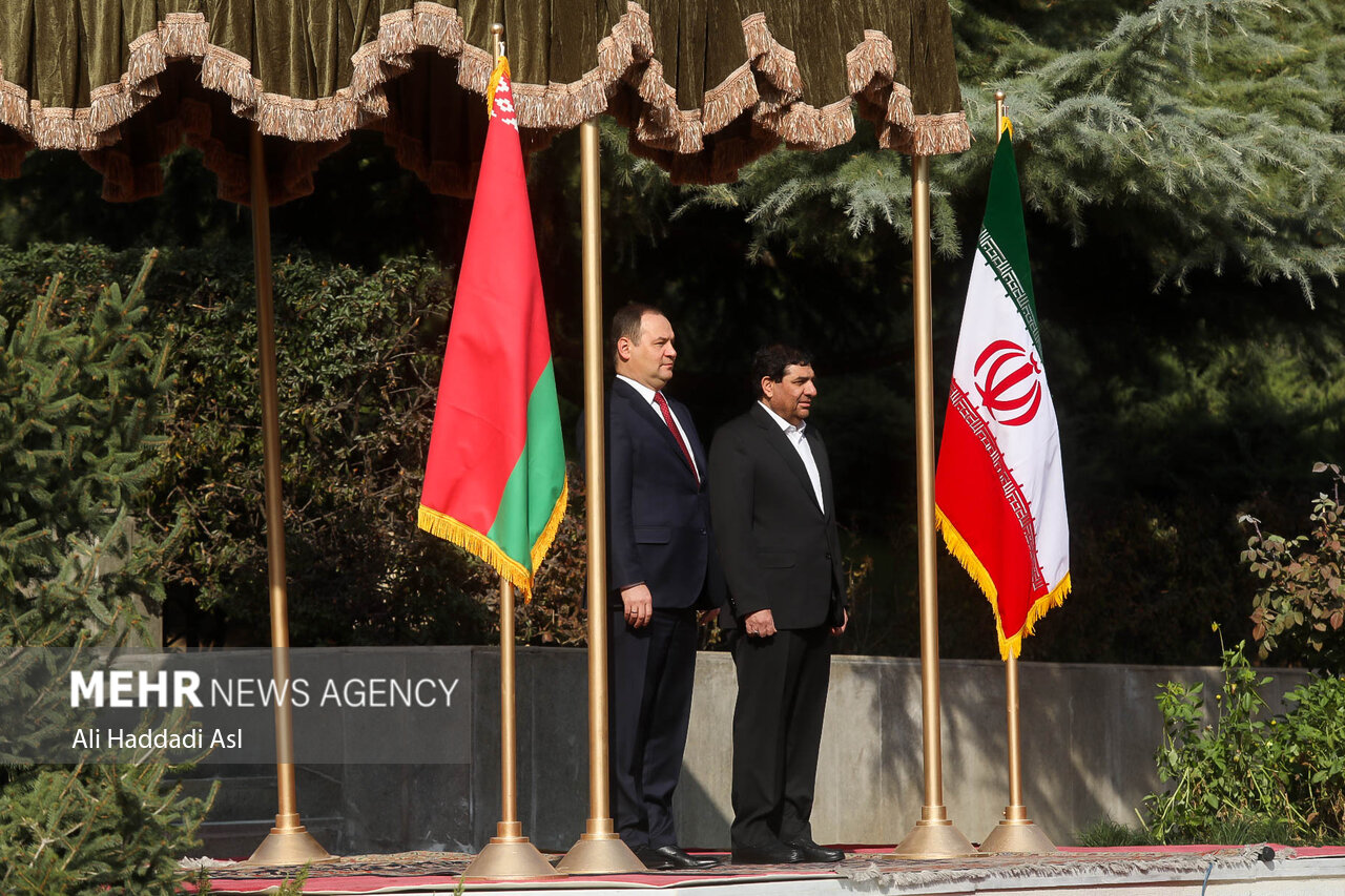 استقبال رسمی مخبر از نخست وزیر بلاروس