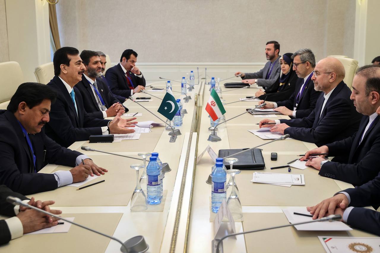 دیدار یوسف رضا گیلانی با قالیباف در باکو - آذربایجان