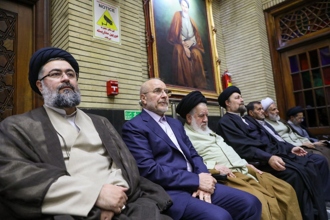 قالیباف در مراسم ترحیم والده غلامعلی حداد عادل