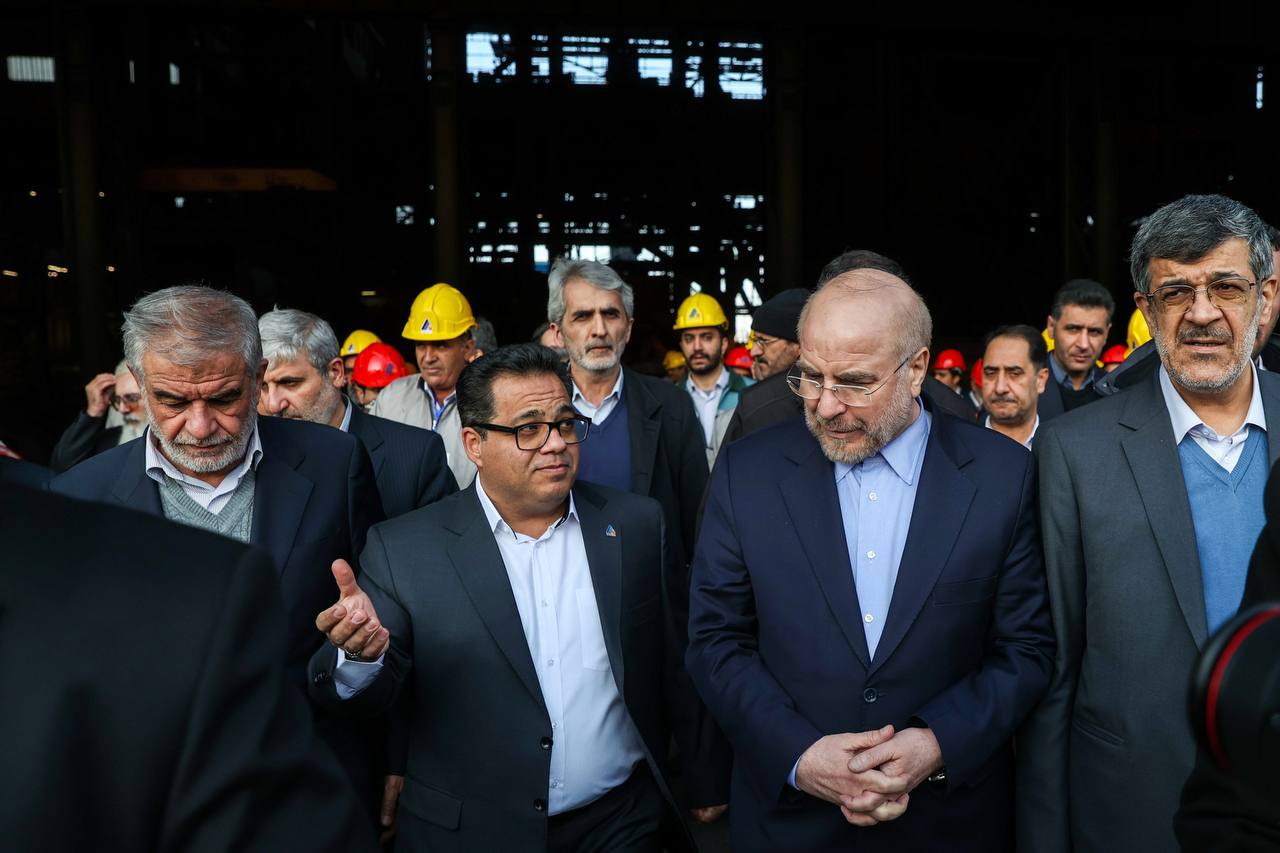  بازدید قالیباف از کارخانه فولادسازی