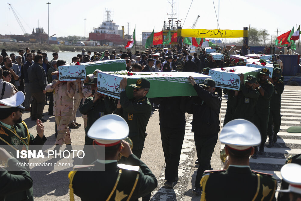 ورود پیکر پاک ۸۵ شهید دفاع مقدس از مرز آبی اروند