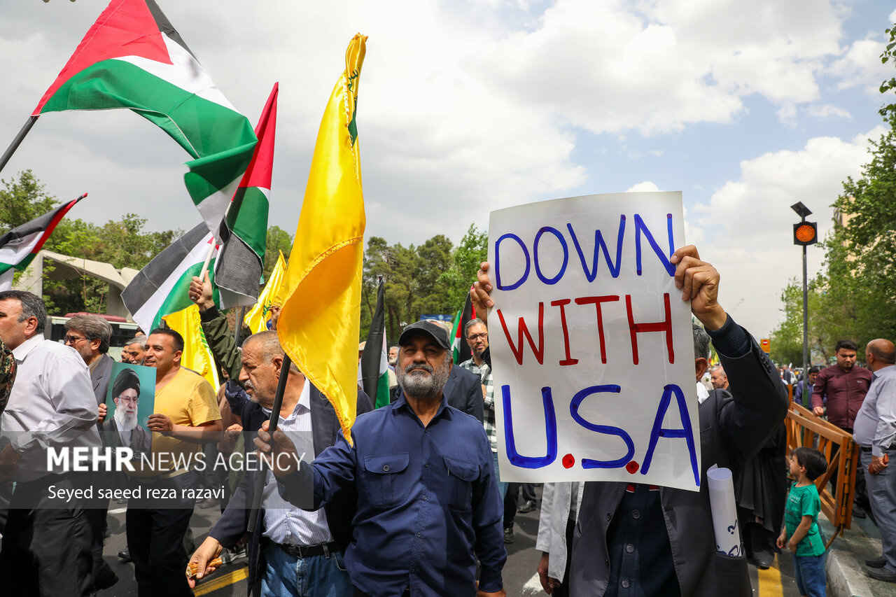 راهپیمایی علیه جنایات رژیم صهیونیستی پس از نماز جمعه در تهران