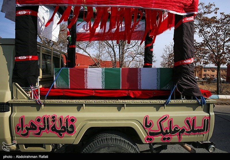 مراسم استقبال از ۶ شهید گمنام در پایگاه شکاری شهید نوژه همدان