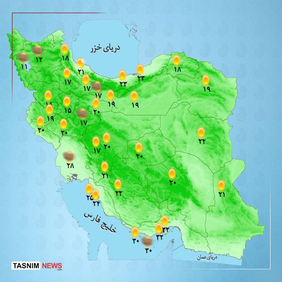 هوای استان ها