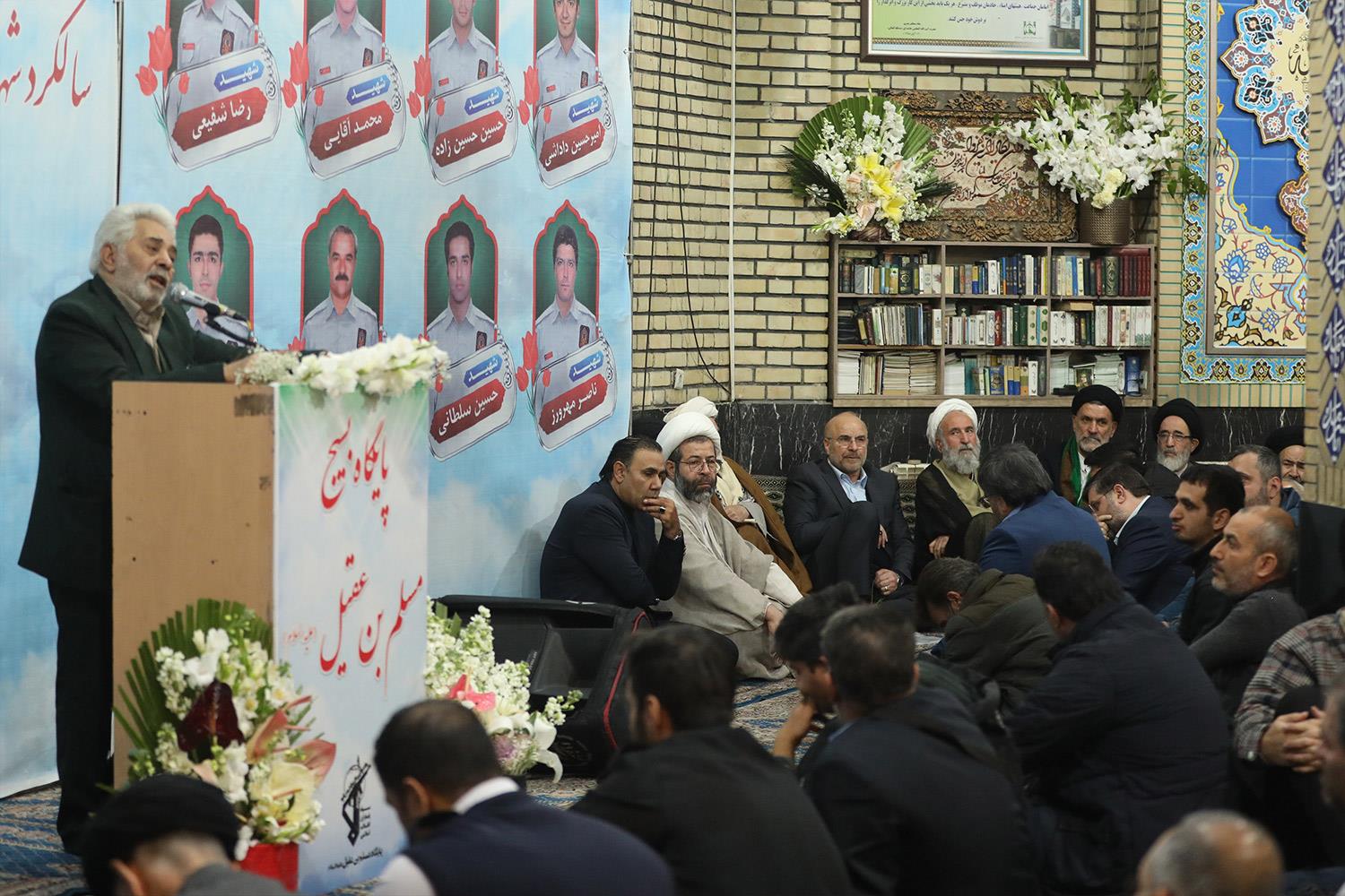 مراسم سالگرد شهدای آتش نشان حادثه پلاسکو با حضور قالیباف