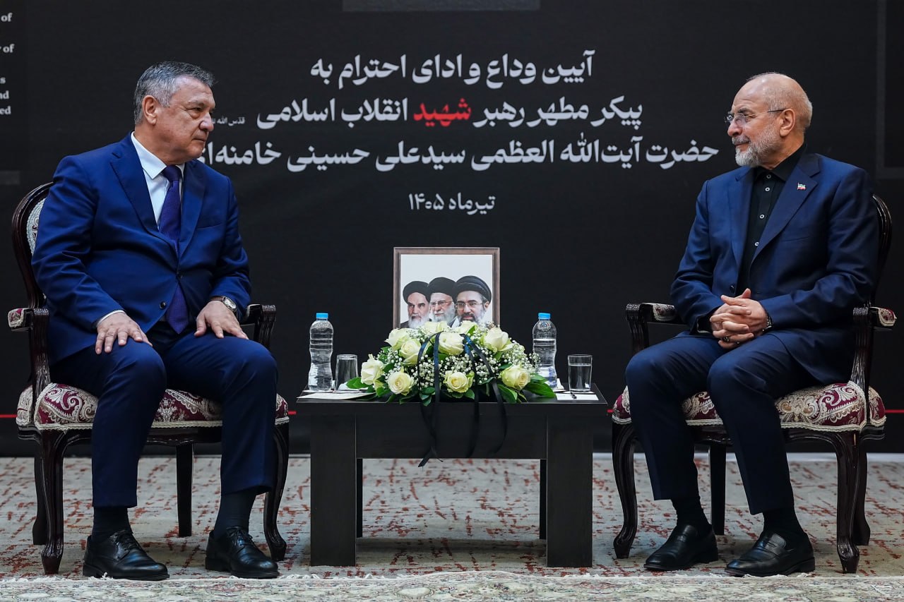 دیدار نورالدین اسماعیل‌اف رئیس مجلس ازبکستان با قالیباف 