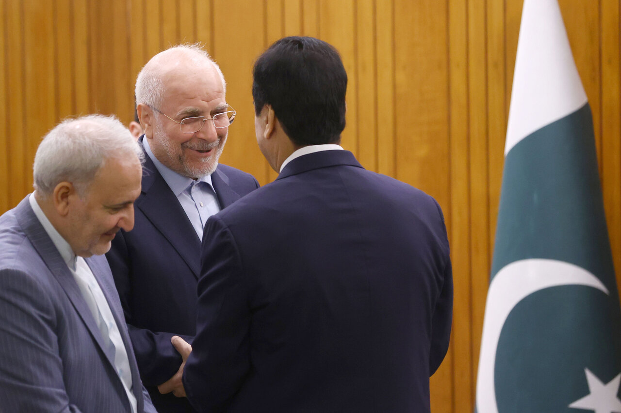 دیدار رئیس مجلس سنای پاکستان و قالیباف- اسلام آباد