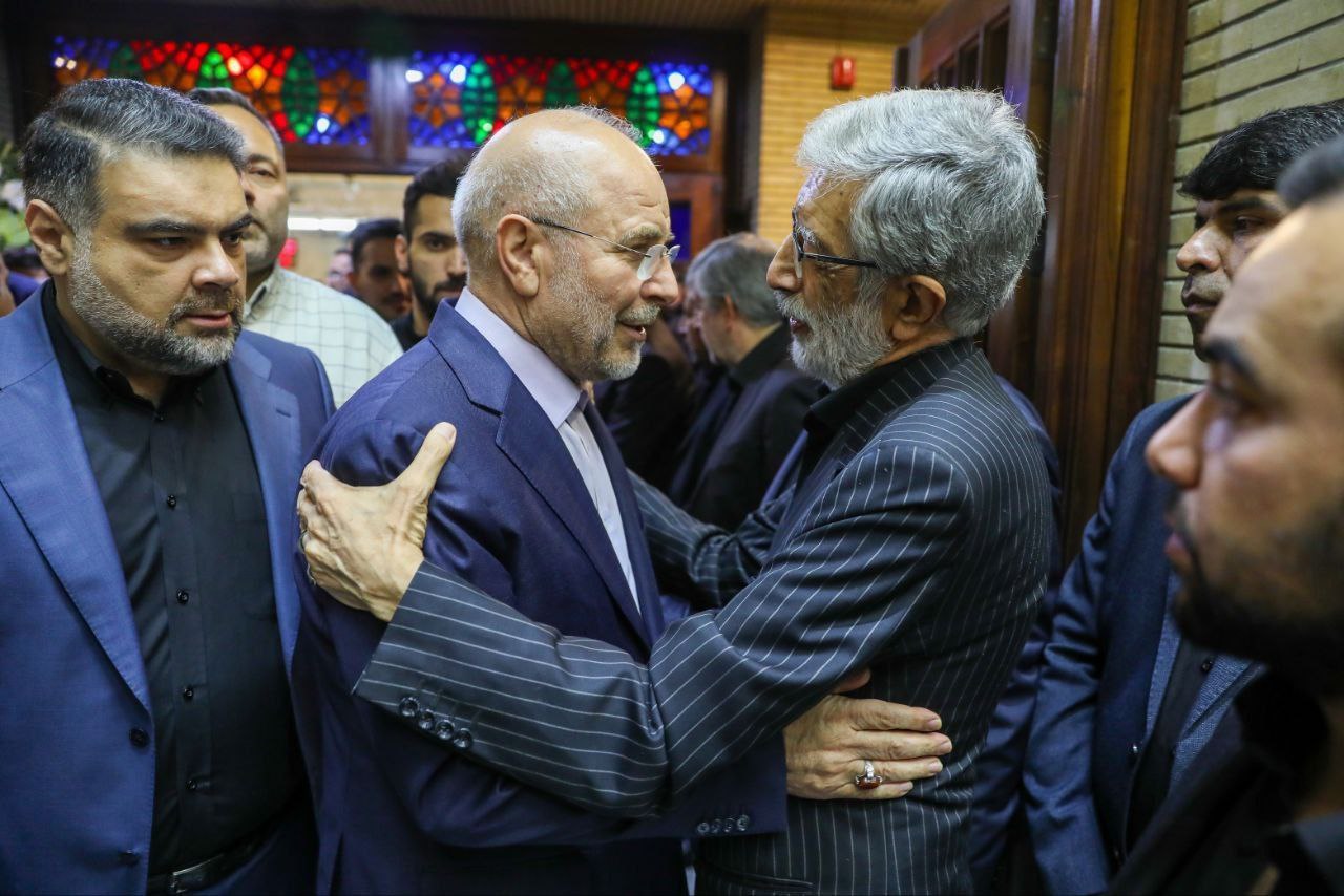 قالیباف در مراسم ترحیم والده غلامعلی حداد عادل