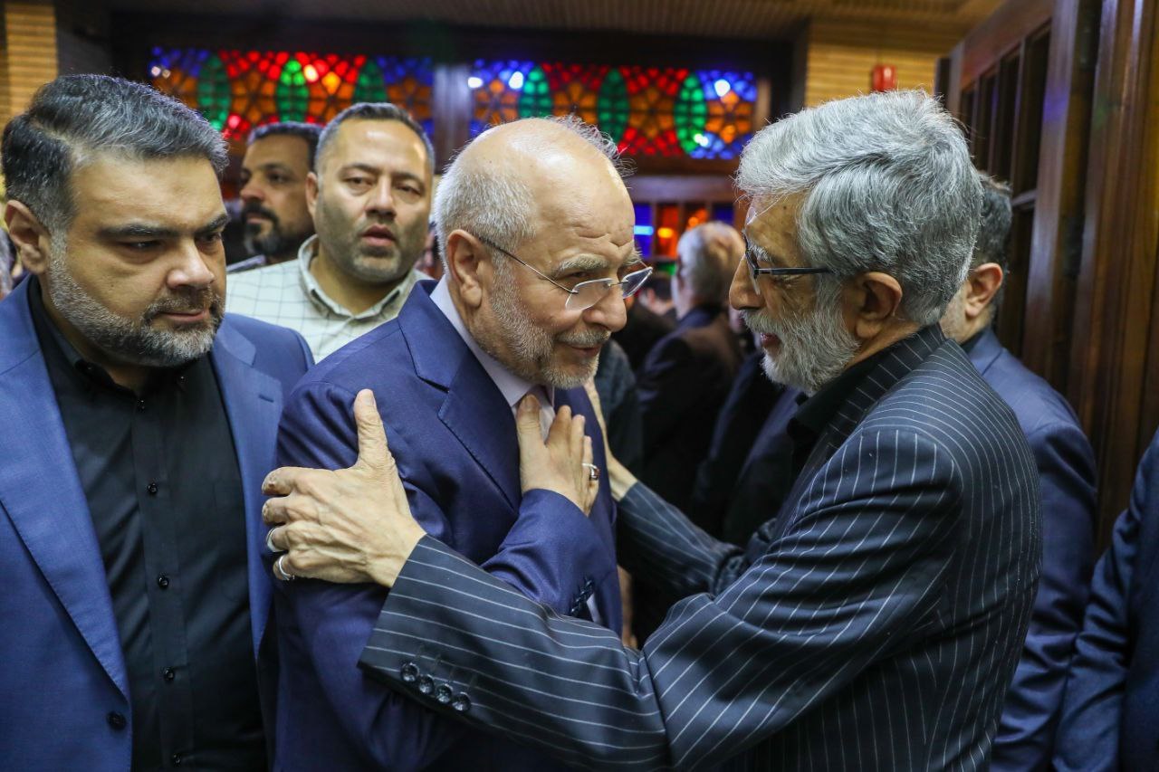 قالیباف در مراسم ترحیم والده غلامعلی حداد عادل