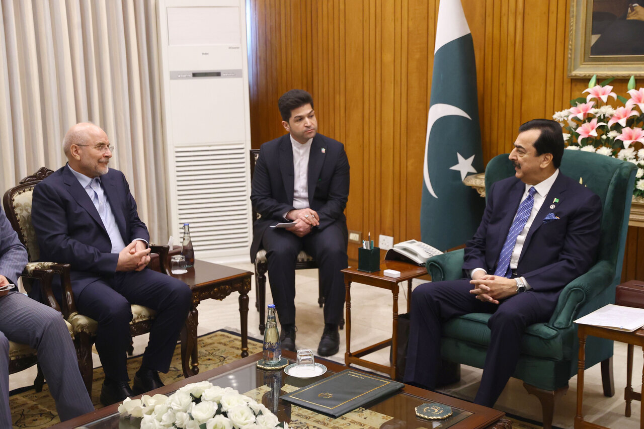 دیدار رئیس مجلس سنای پاکستان و قالیباف- اسلام آباد