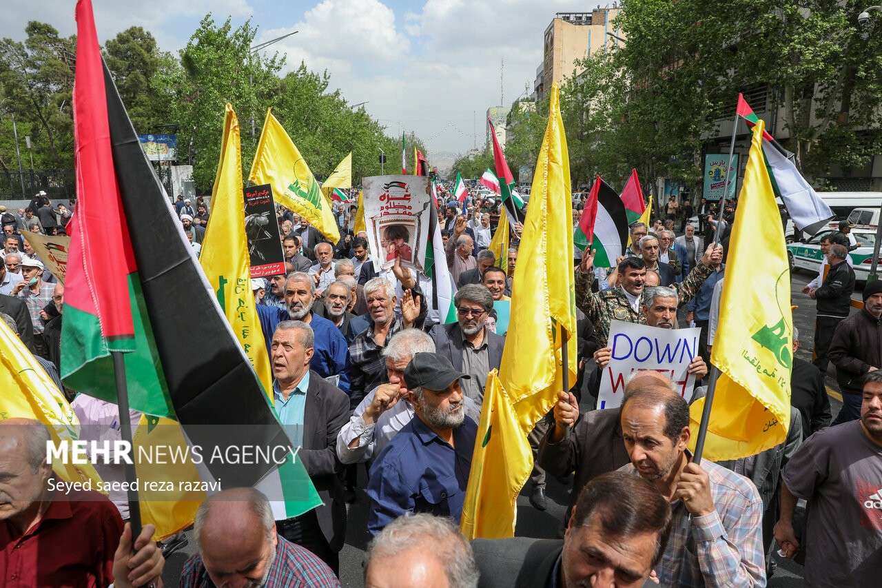 راهپیمایی علیه جنایات رژیم صهیونیستی پس از نماز جمعه در تهران