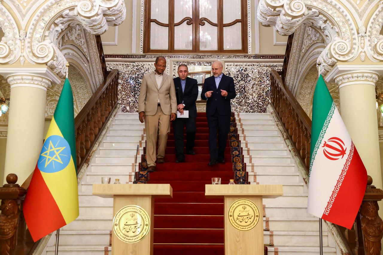 کنفرانس خبری مشترک رؤسای مجالس ایران و اتیوپی