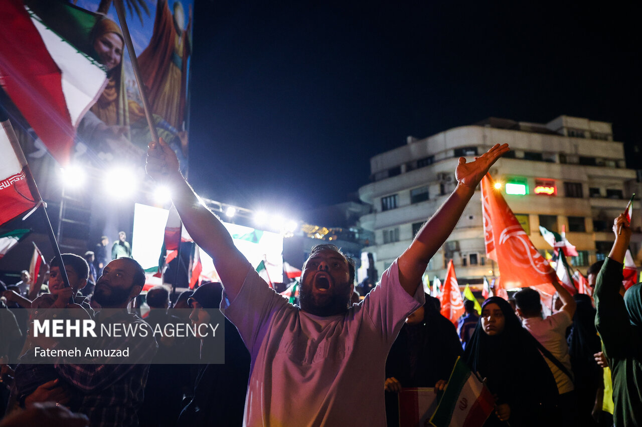 تجمع مردم در حمایت از عملیات وعده صادق ۳