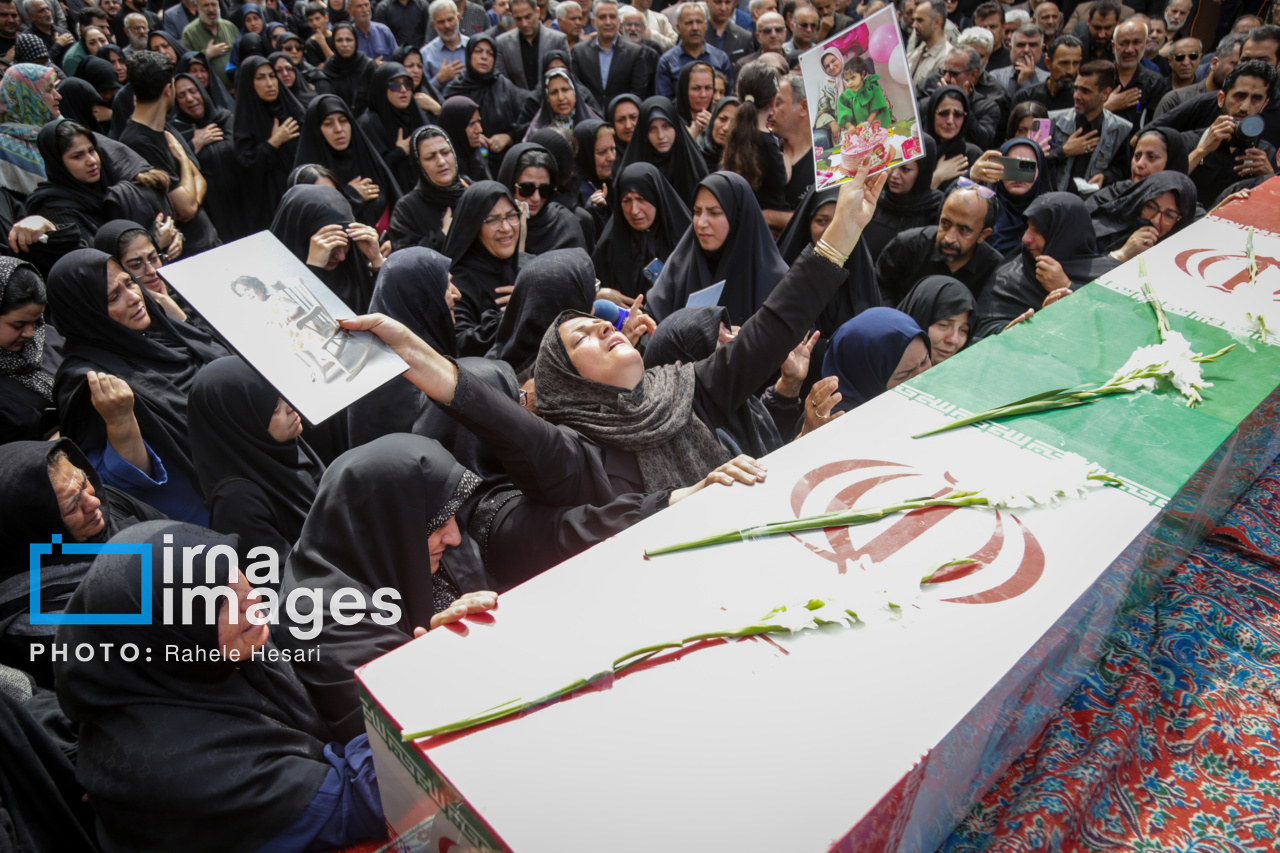 تشییع پیکر ۲ شهید تجاوز رژیم صهیونیستی در گرگان