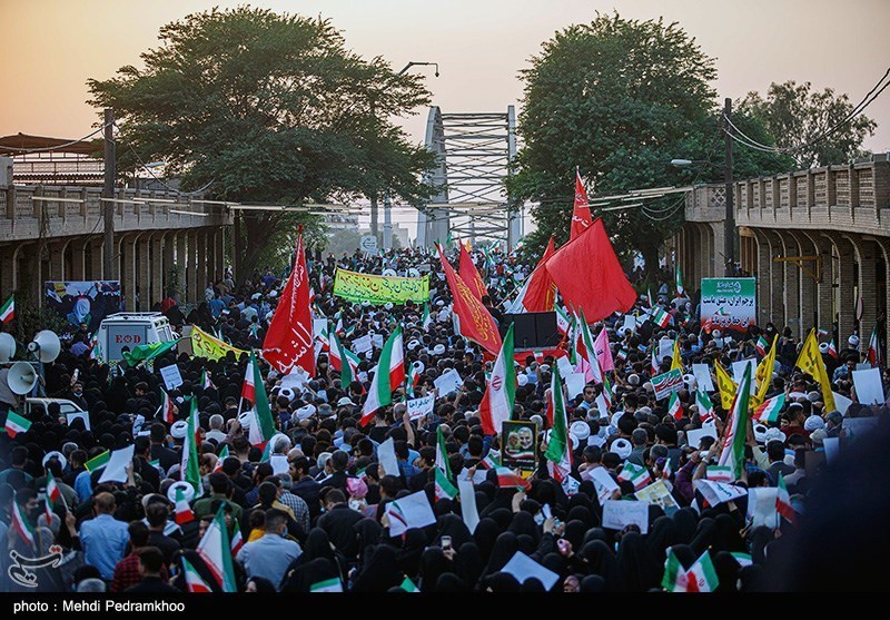تجمع مردم اهواز در محکومیت اغتشاشات اخیر