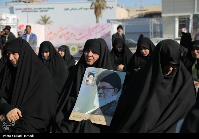 مراسم تشییع پیکر شهید گمنام در فرودگاه اهواز