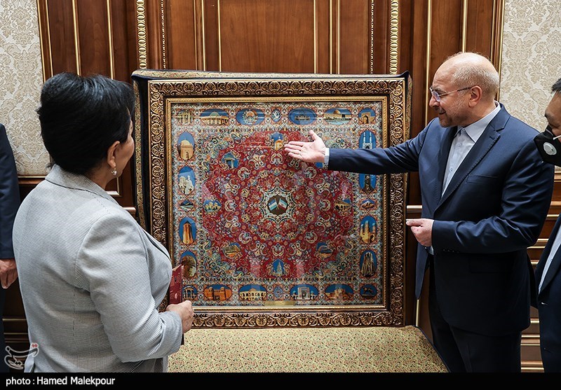 قالیباف در مجلس قانونگذاری و سنای ازبکستان