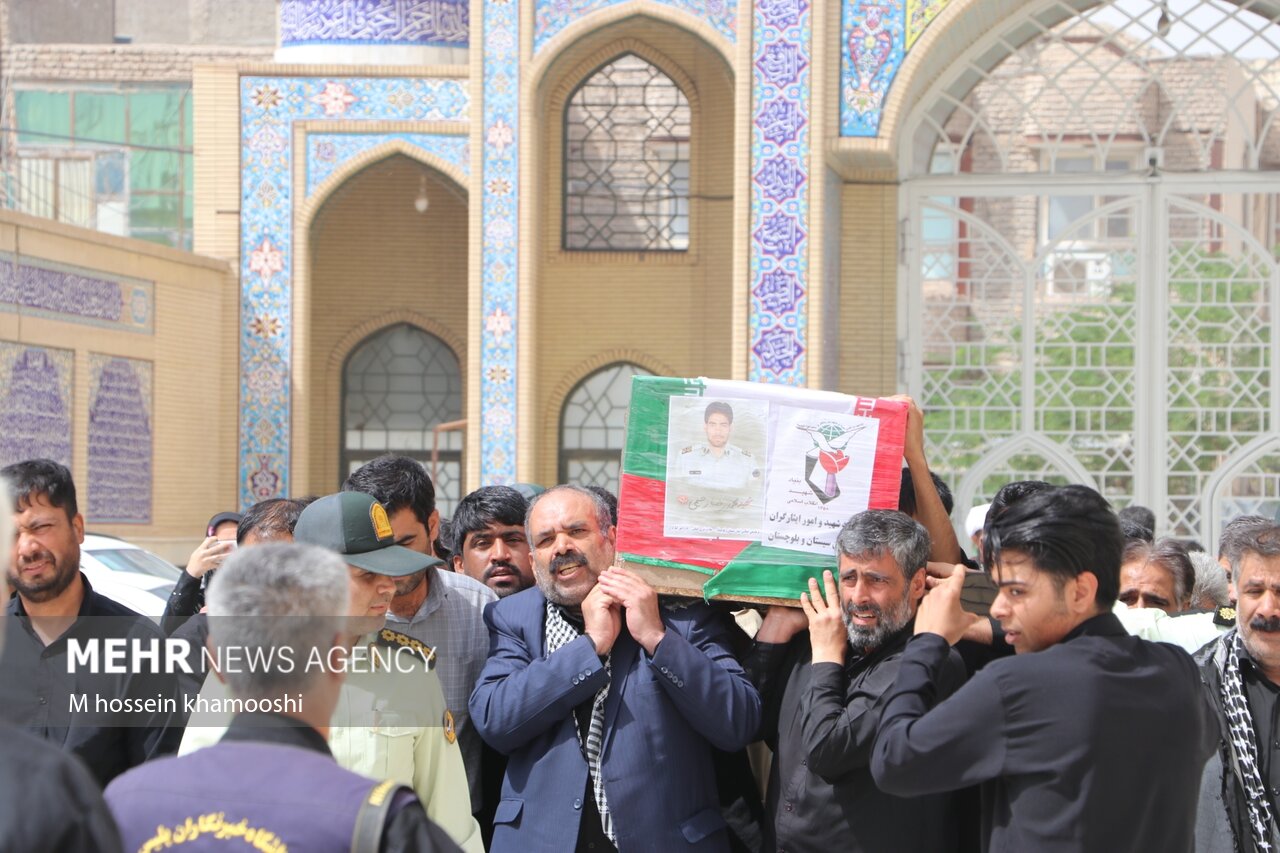 مراسم تشییع شهدای حادثه تروریستی دامن در شهر زابل