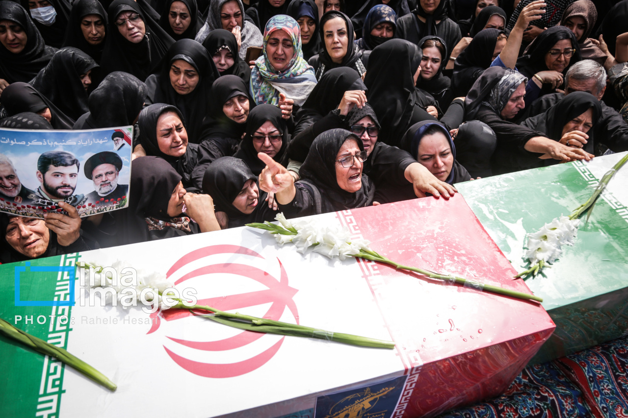 تشییع پیکر ۲ شهید تجاوز رژیم صهیونیستی در گرگان