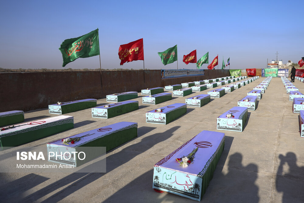 ورود پیکر پاک ۸۵ شهید دفاع مقدس از مرز آبی اروند