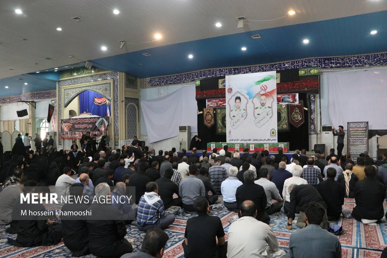 مراسم تشییع شهدای حادثه تروریستی دامن در شهر زابل