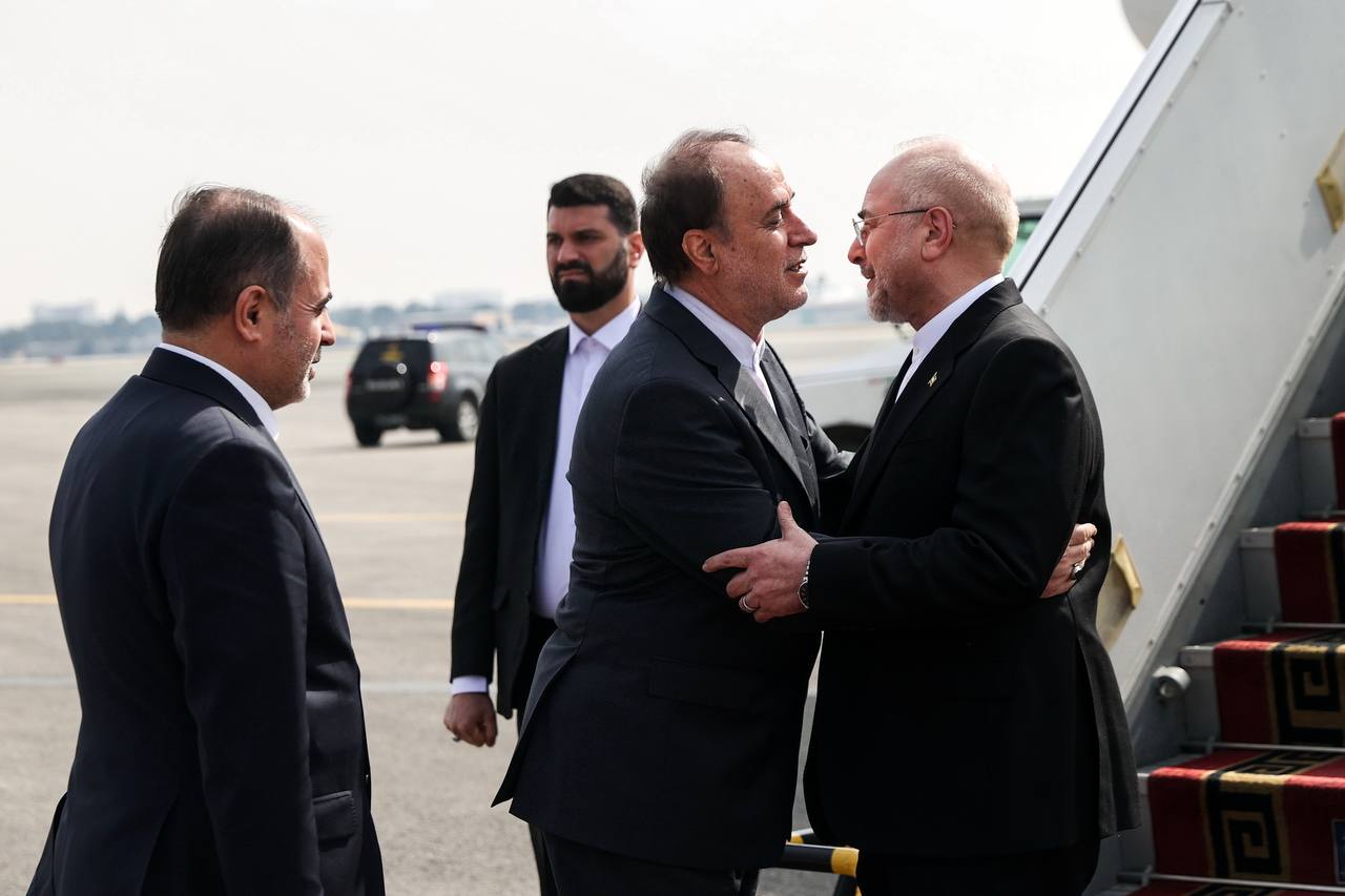 استقبال رسمی از قالیباف در بازگشت از کشور آذربایجان