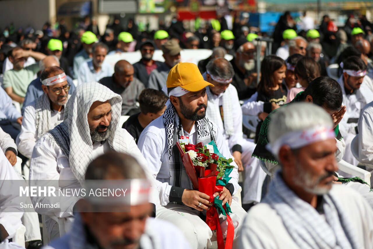 آیین استقبال از کاروان پیاده انصارالحسین(ع) در مشهد