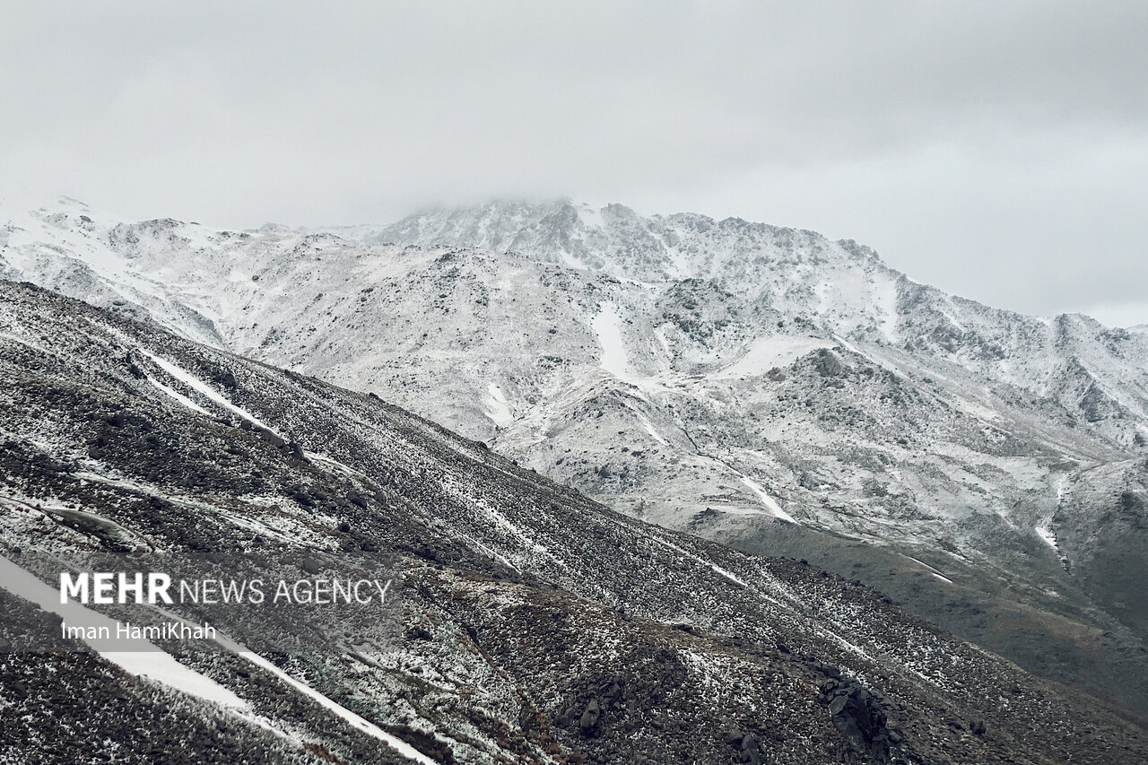بارش برف بهاری در تاریک دره‌ی همدان