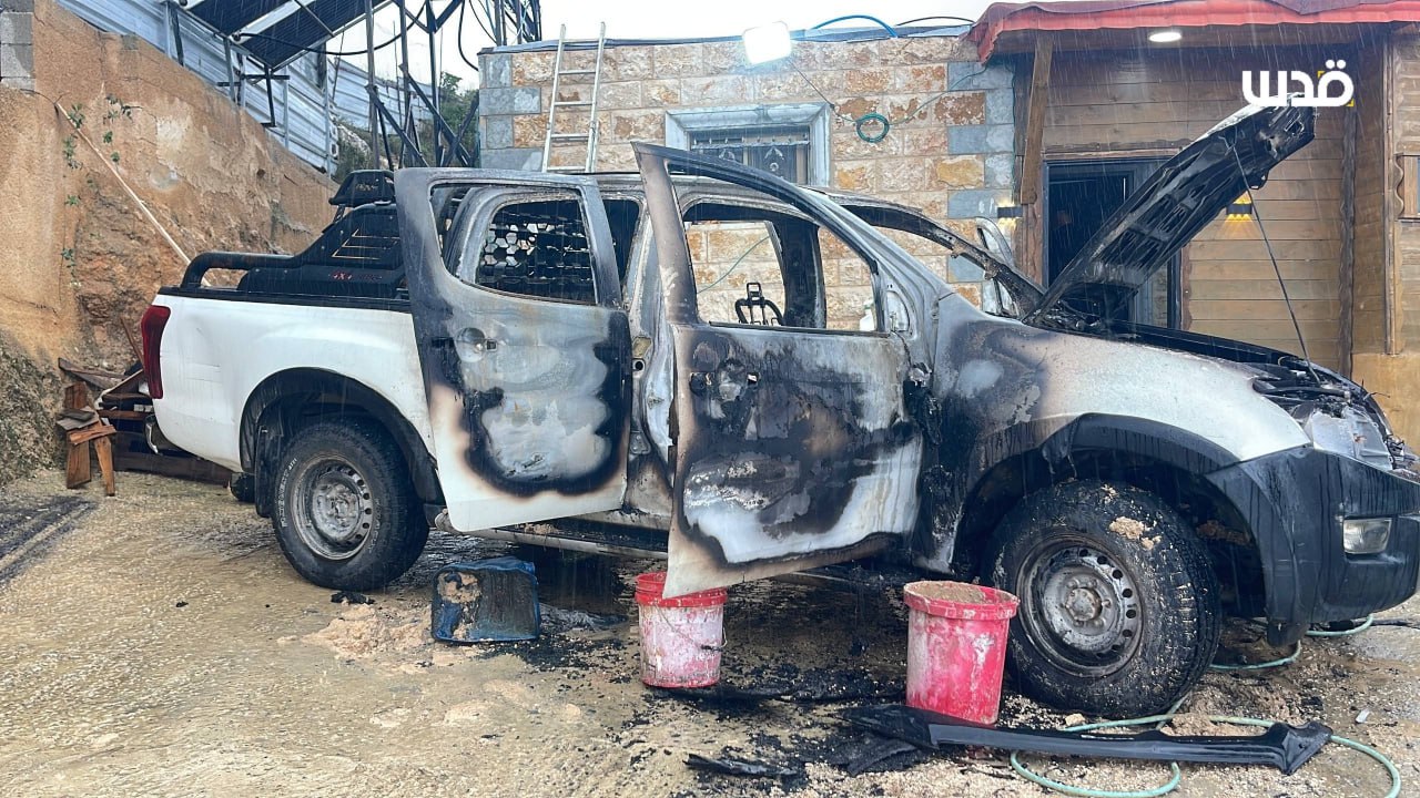 آتش زدن خودروهای فلسطینی‌ها