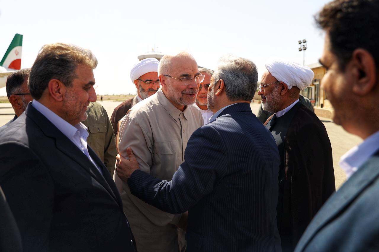 استقبال از قالیباف در فرودگاه سمنان