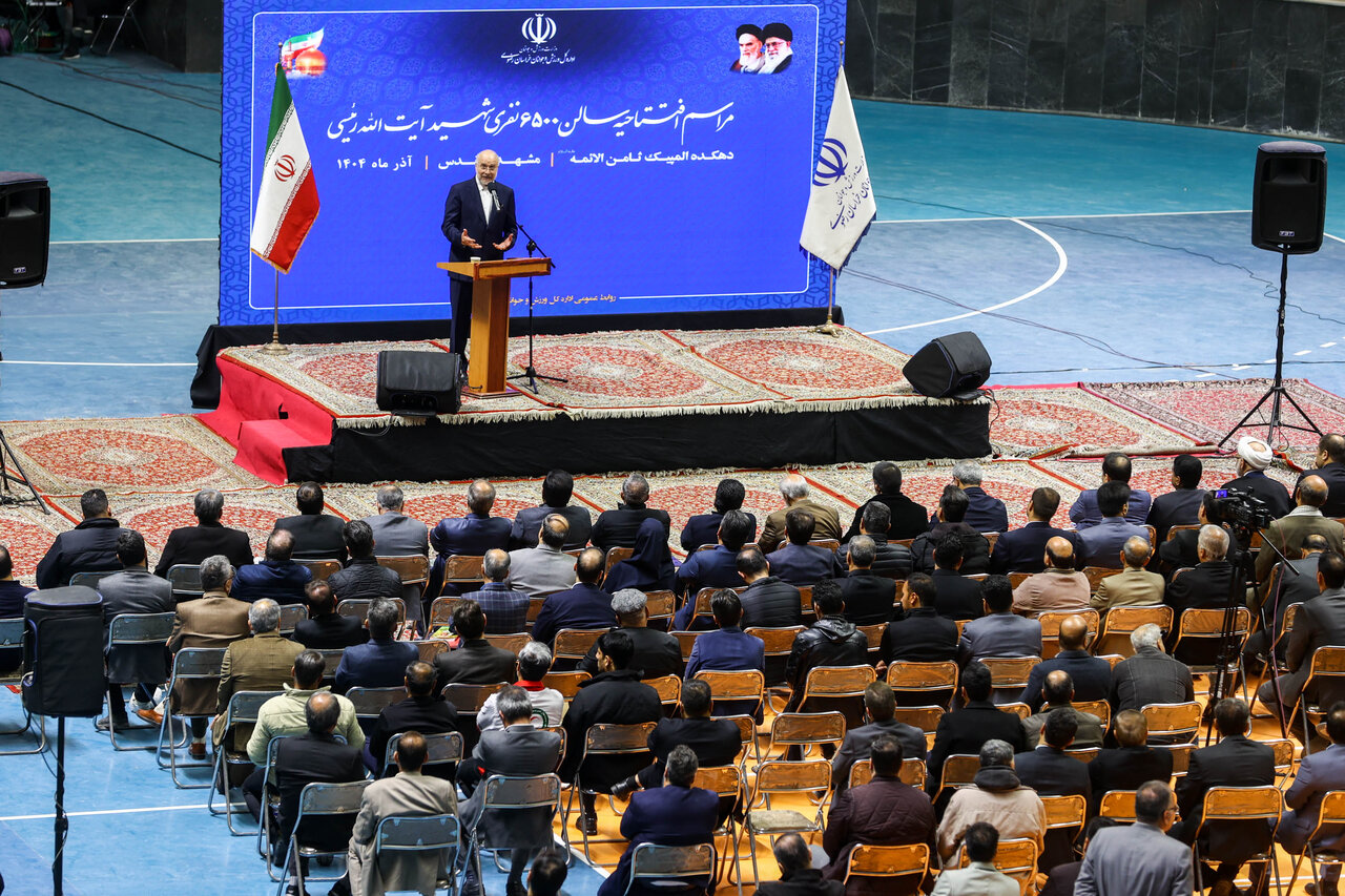  افتتاح خانه کشتی شهدای طرقبه با حضور قالیباف