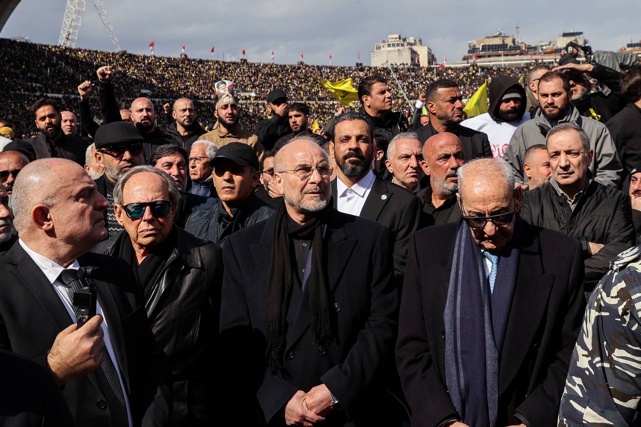 حضور قالیباف در مراسم تشییع پیکر رهبران شهید مقاومت