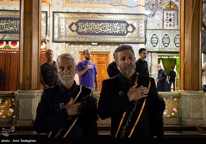 مراسم عزاداری شب هفتم محرم در حرم مطهر حضرت شاهچراغ (ع)