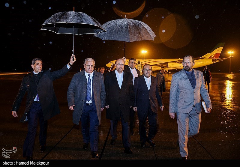 ورود قالیباف به الجزیره با استقبال رئیس مجلس الجزایر 