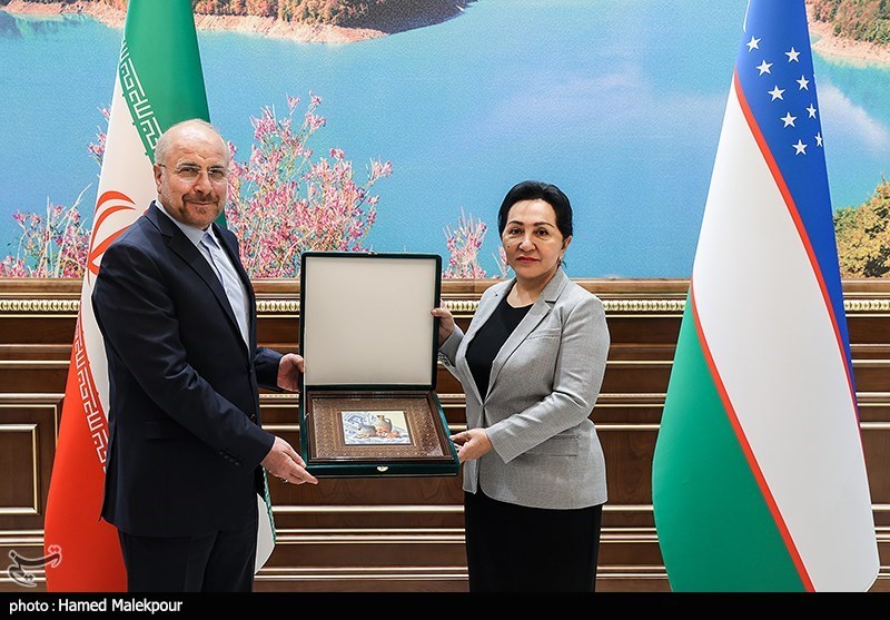 قالیباف در مجلس قانونگذاری و سنای ازبکستان