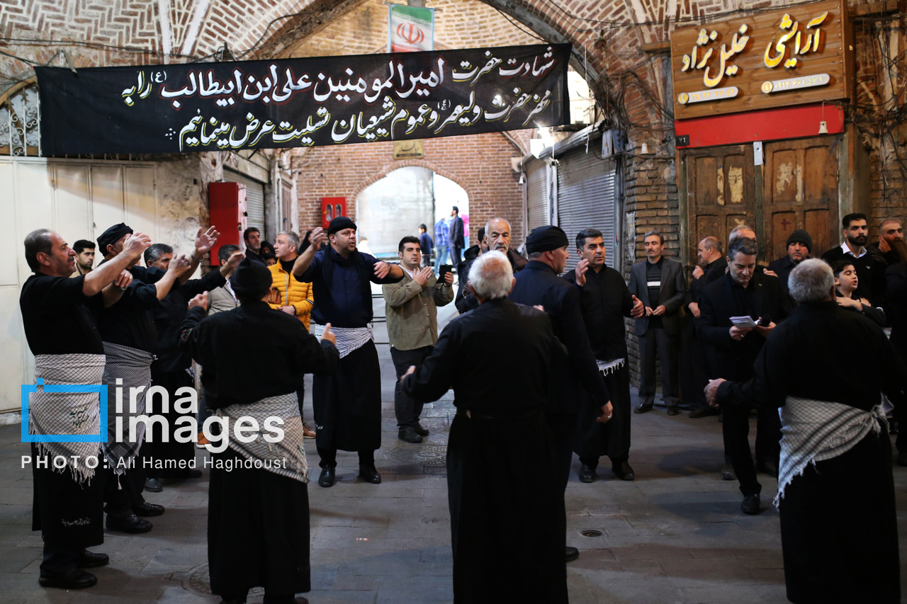عزاداری شهادت حضرت علی (ع) در بازار تبریز