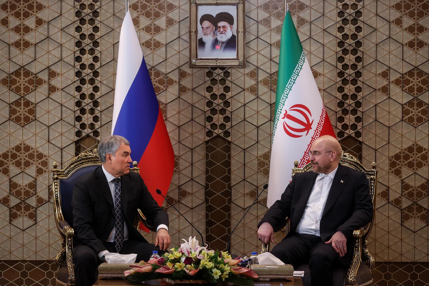 دیدار رؤسای پارلمان‌های ایران و روسیه