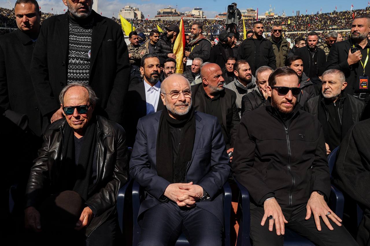 حضور قالیباف در مراسم تشییع پیکر رهبران شهید مقاومت