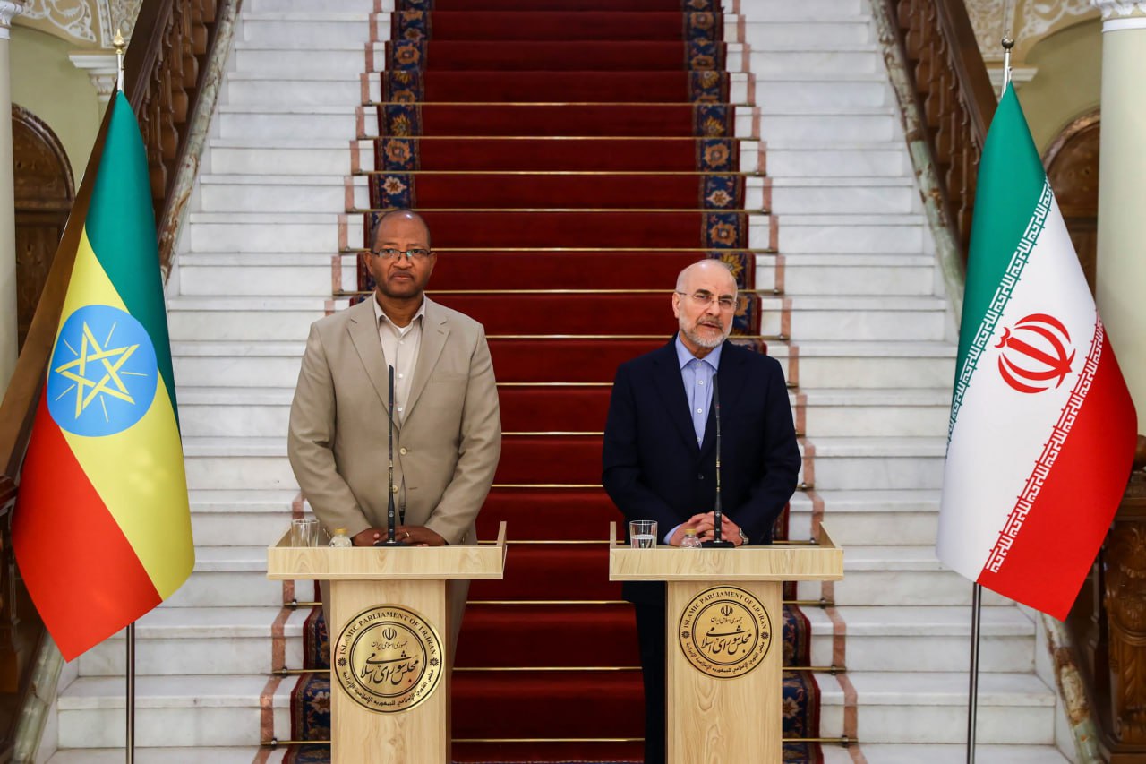 کنفرانس خبری مشترک رؤسای مجالس ایران و اتیوپی